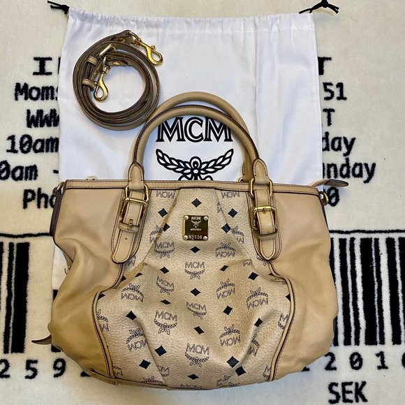 MCM All Over Logo Print Leather Crossbody Handbag - Picture 1 of 11